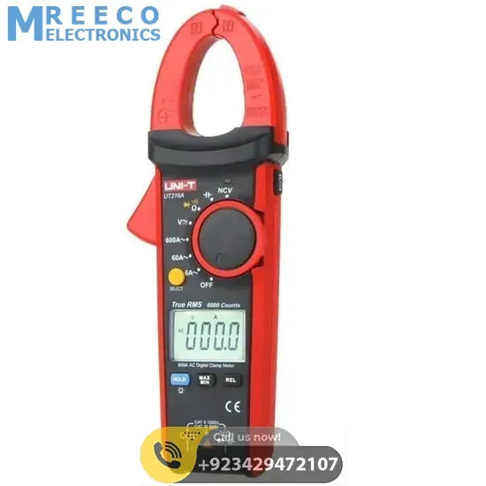 UNI T UT216A True RMS Digital Clamp Meter 600A - Side View