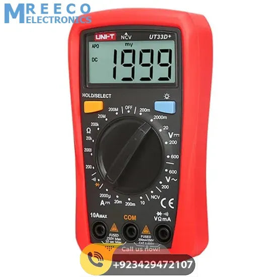 UNI T UT33D+ Palm Size Multimeter - Top View