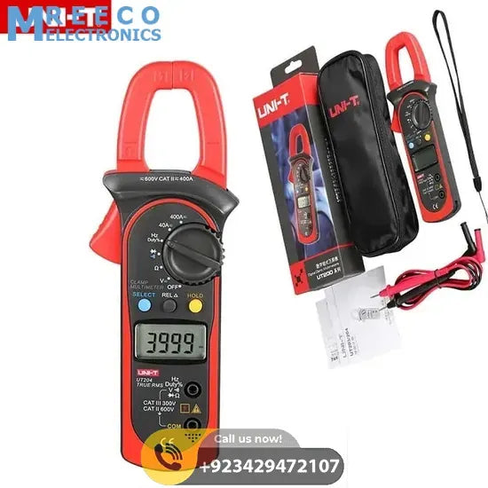 UNI T UT204 Auto Range Digital Clamp Meter - Side View