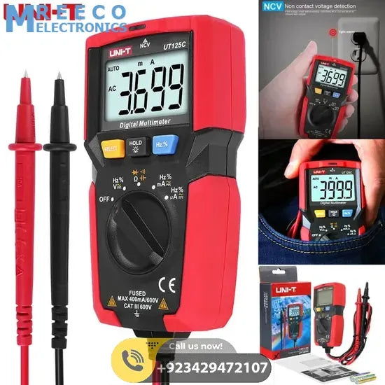 UNI T UT125C Digital Multimeter - Side View