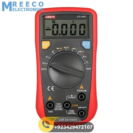UNI T UT136C Handheld Auto Ranging Digital Multimeter - Front View