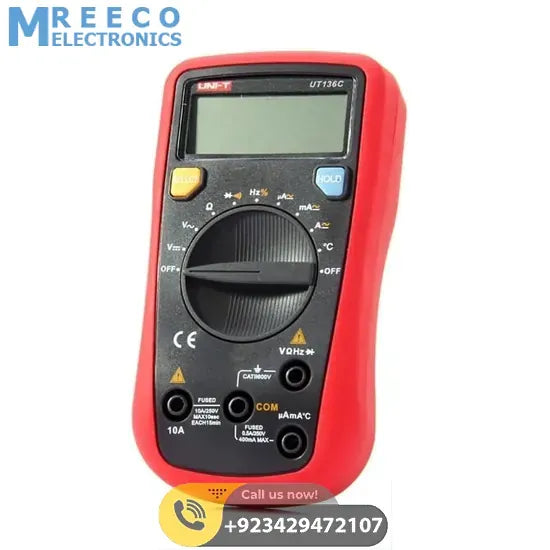 UNI T UT136C Handheld Auto Ranging Digital Multimeter - Back View
