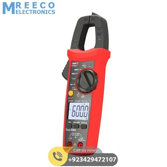 UNI-T UT204+ Digital AC DC Current Clamp Meter Multimeter - Side View