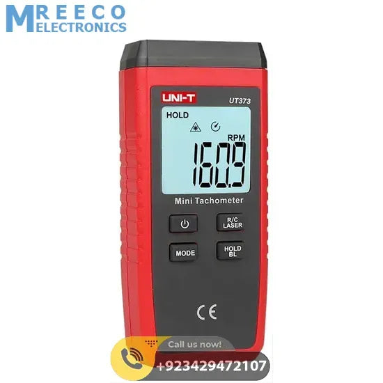 UNI T UT373 Mini Tachometer RPM Meter - Back View