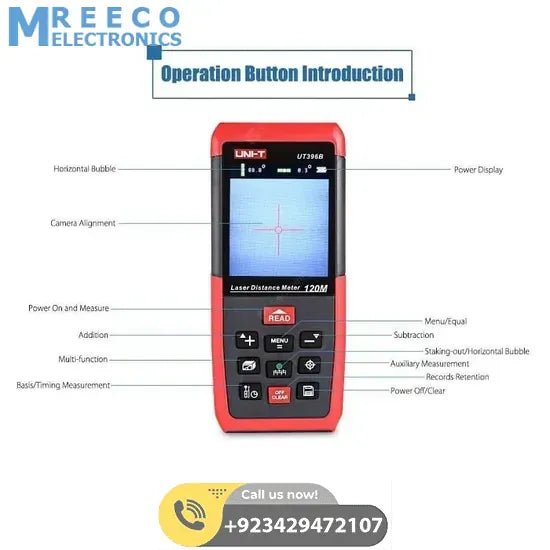 UNI T Professional Laser Distance Meter UT396B - Display View