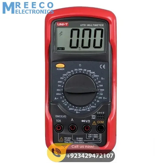 UNI T UT51 Standard Digital Multimeter - Front View