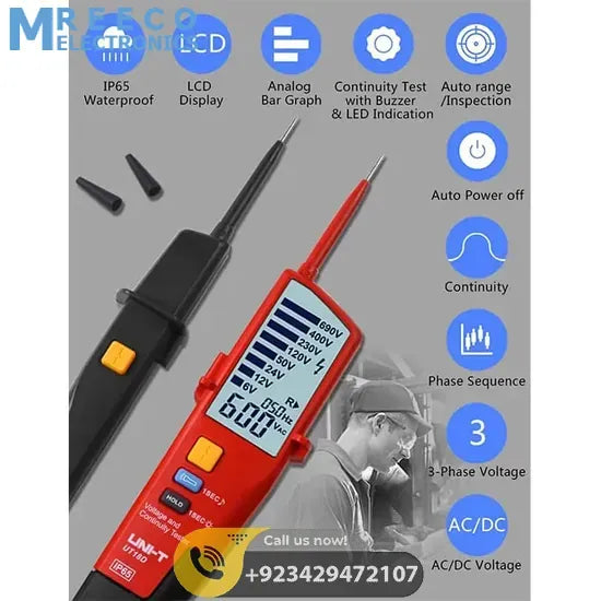UNI T Voltage And Continuity Tester UT18D - Close-up