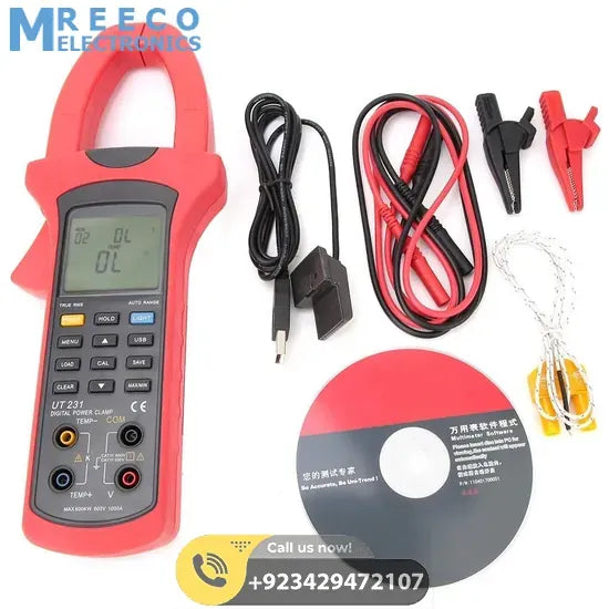 UNI T UT231 Digital Clamp Meter Tong Tester - Side View