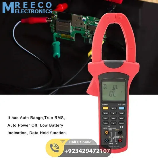 UNI T UT231 Digital Clamp Meter Tong Tester - Angle View