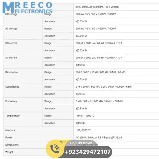 UNI T Bench Multimeter UT803 - Angle View