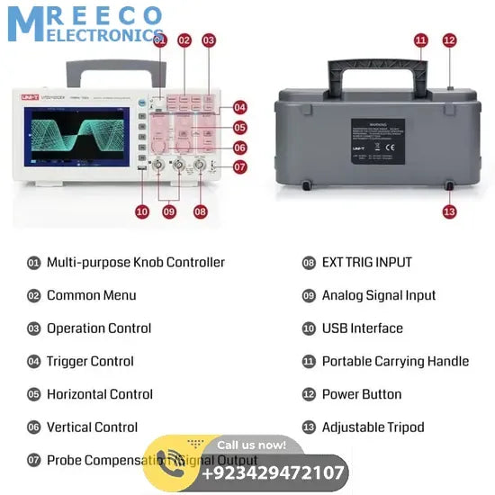 Digital Storage Oscilloscope 2 Channel DSO UNI T UTD2102CEX - Display View