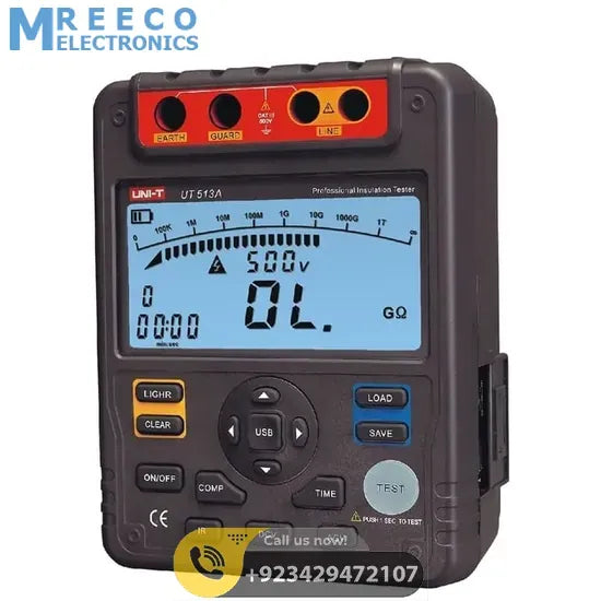 UNI T UT513A Insulation Resistance Tester - Front View