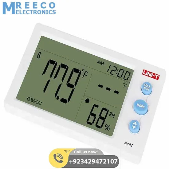 UNI T Digital Temperature Humidity Meter A10T - Side View