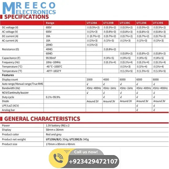 UNI T UT139C True RMS Digital Multimeter - Close-up