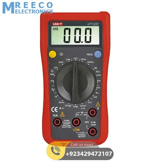 UNI T Palm Size Digital Multimeter UT132D - Front View