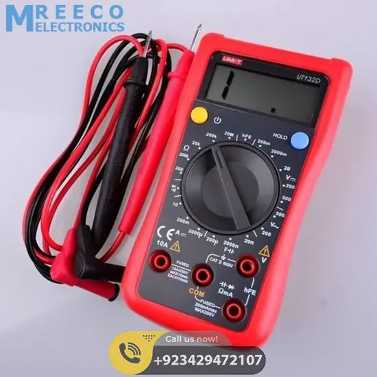 UNI T Palm Size Digital Multimeter UT132D - Side View