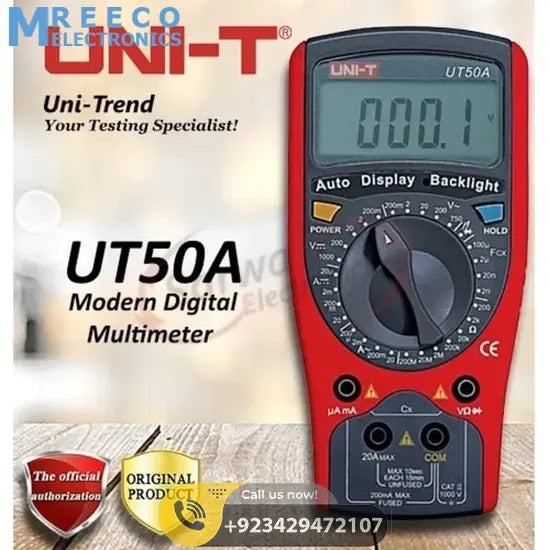 UNI T UT50A Modern Digital Multimeter - Front View