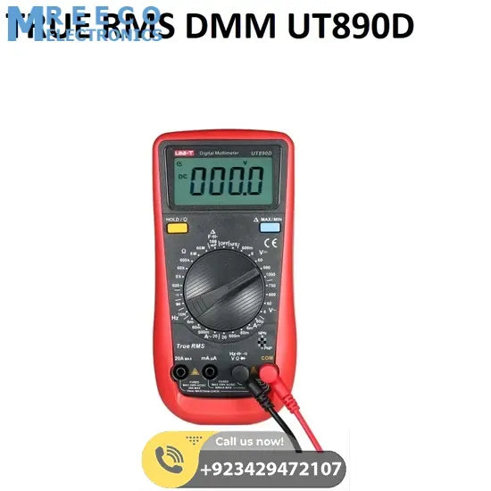 UNI T True RMS Digital Multimeter UT890D - Side View