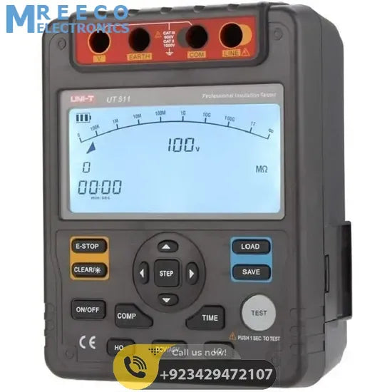 UNI T UT511 Digital Insulation Resistance Meter - Front View