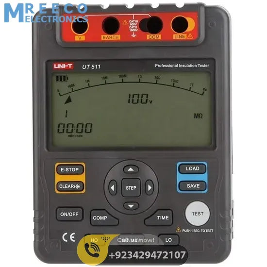 UNI T UT511 Digital Insulation Resistance Meter - Back View