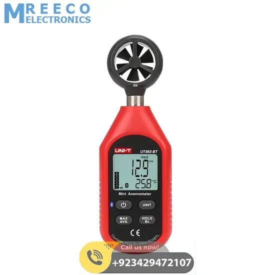 UNI-T UT363BT Wind Speed Digital Anemometer - Front View