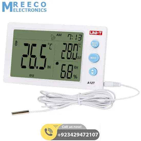 UNI T Temperature Humidity Meter A12T - Front View