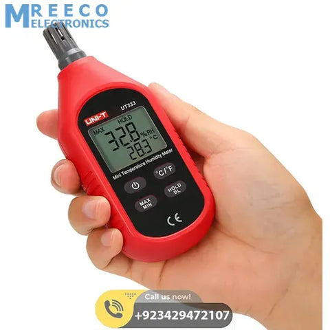 UNI T UT333 Mini Temperature Humidity Meter - Front View