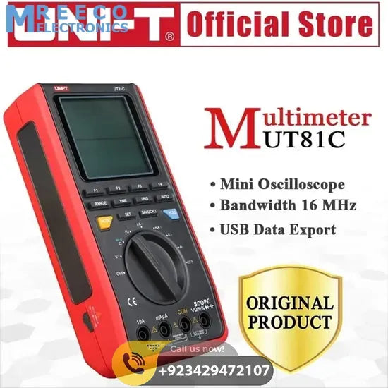 Handheld Digital Scope Multimeter UNI T UT81C - Front View