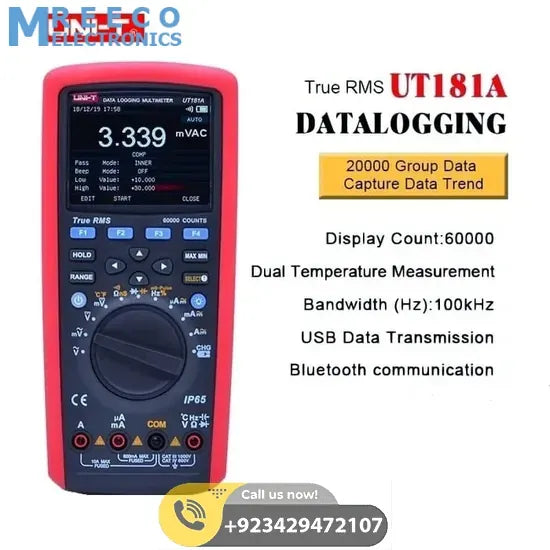 True RMS Datalogging Multimeter UNI T UT181A - Side View
