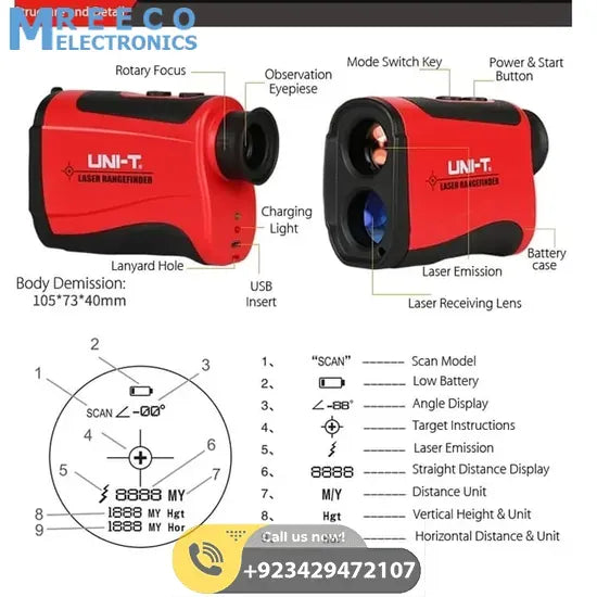 UNI T Laser Rangefinder Telescope Range Distance Meter LR600 - Close-up