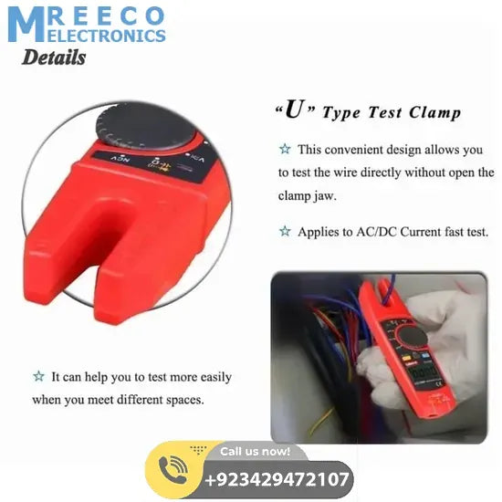 True RMS Digital Fork Type Clamp Meter UNI T UT256B - Bottom View