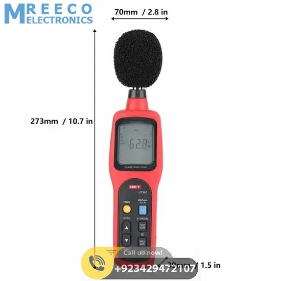 UNI T UT352 Digital Sound Level Meter - Angle View