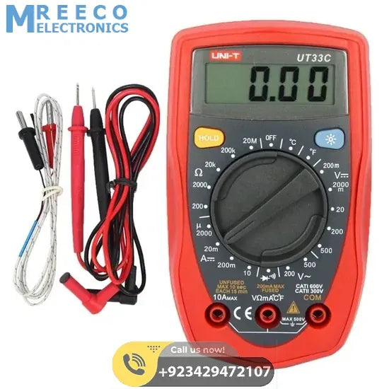 UNI-T UT33C Palm Size Digital Multimeter - Front View