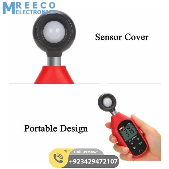 UNI T UT383 Digital Mini Lux Light Meter Uni T Light Intensity Meter - Side View
