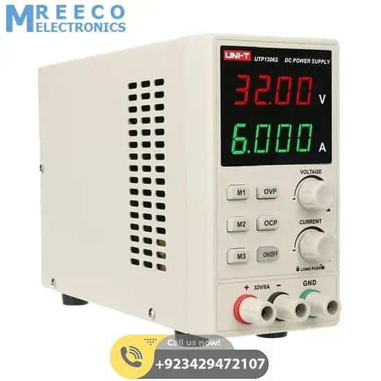 UNI T Adjustable Digital DC Power Supply UTP1306S 32V 6A Single Channel 4Bits 220V Input OVP Mobile Phone Repair Supply - Top View