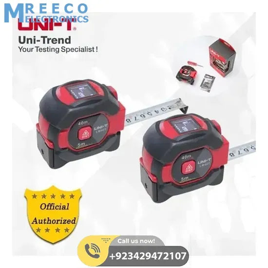 UNI T Digital LCD 40M Laser Measuring Tape LM40T 2 in 1 Electronic Ruler Infrared Distance Meter RangeFinder - Front View