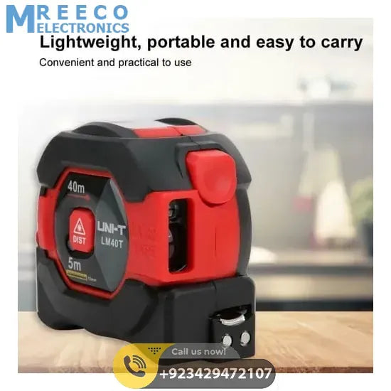 UNI T Digital LCD 40M Laser Measuring Tape LM40T 2 in 1 Electronic Ruler Infrared Distance Meter RangeFinder - Side View