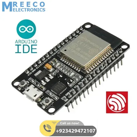 WROOM ESP32 Wifi Based Microcontroller Development Board Nodemcu - Front View