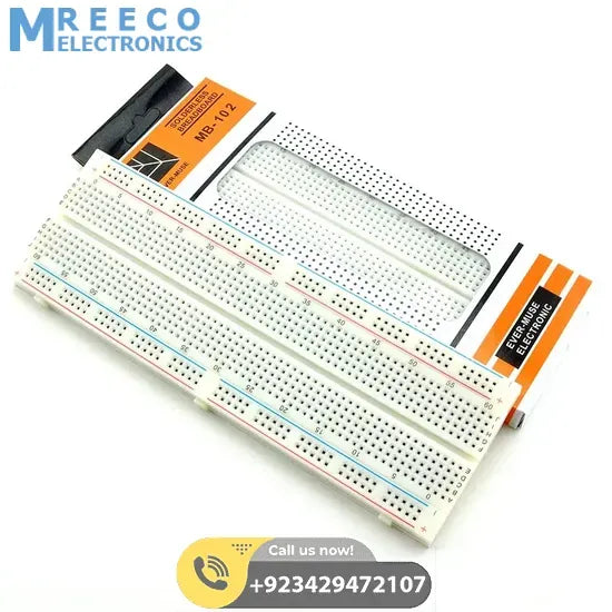 MB102 Breadboard 830 Points Solderless Prototyping Breadboard High Quality - Front View