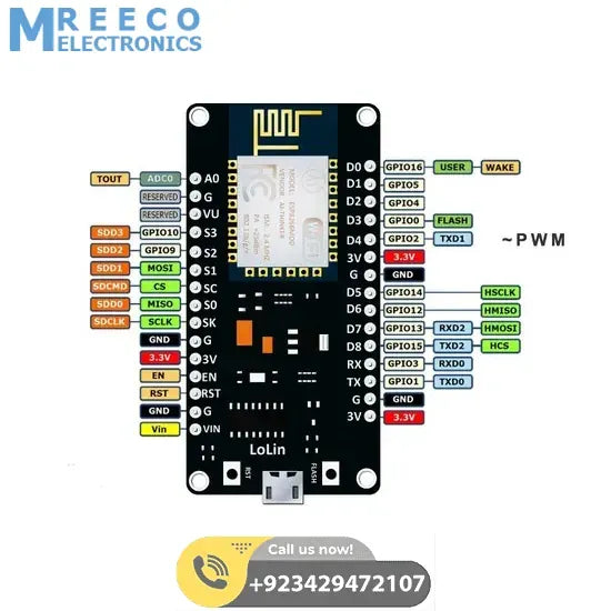 ESP8266 CH340 LoLin NodeMCU V3 WIFI Development Board IoT Development Board In Pakistan - Back View