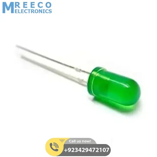 5mm Green Diffused LED Light Emitting Diode - Front View