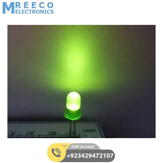 5mm Green Diffused LED Light Emitting Diode - Back View