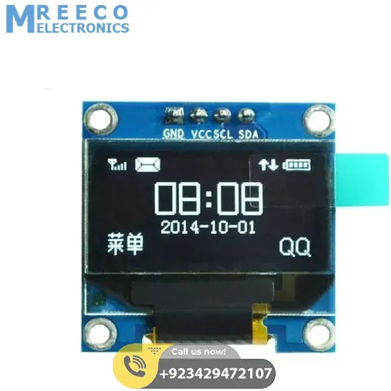 Arduino 0.96 inch IIC OLED Display 128X64 I2C SSD1306 LCD Screen - Side View