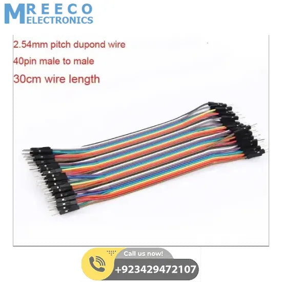30cm Male To Male Jumper Wire Dupont 40 Pin - Front View