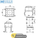 Momentary Tactile DIP Push Button Switch - Side View