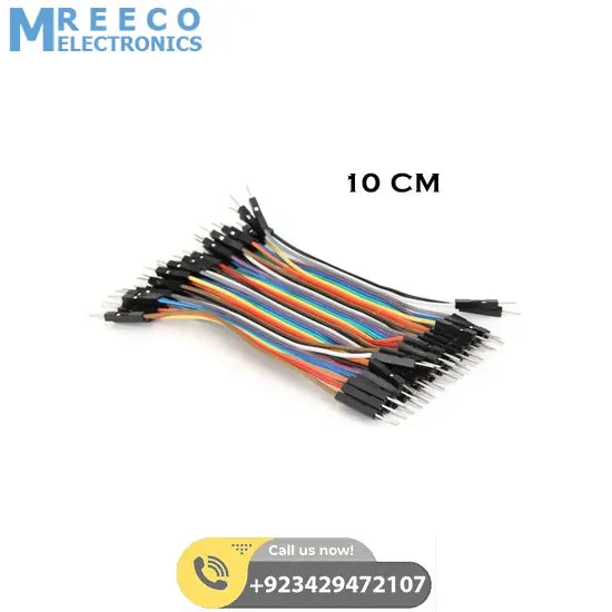 10Cm Pin To Pin Jumper Wire Dupont Line 40 Pin Male To Male Arduino Jumper Wires - Front View