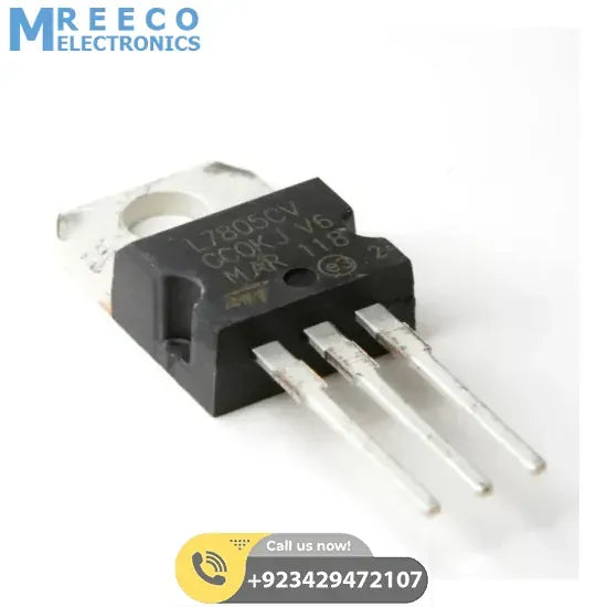 LM7805 7805 Voltage Regulator 5V Voltage Regulator - Front View