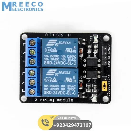 2 Channel Relay Module Relay Board Arduino Relay Module With Optocoupler - Side View
