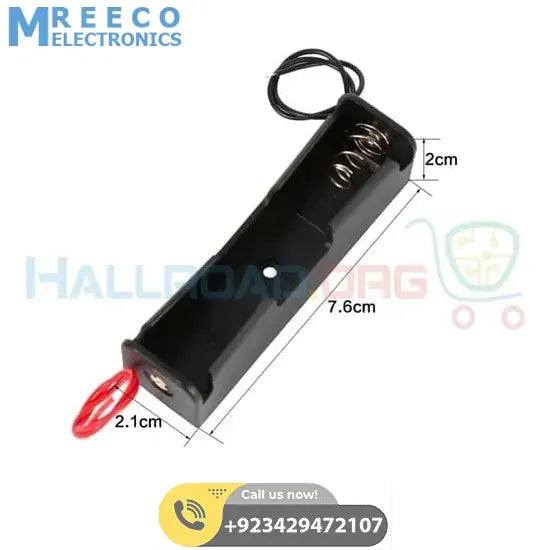 1x 18650 Battery Cell Holder - Side View