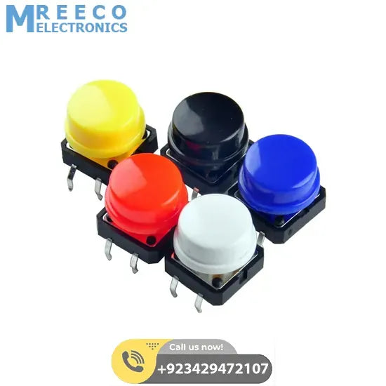 12 x 12mm x 7.5mm Push Button - Front View